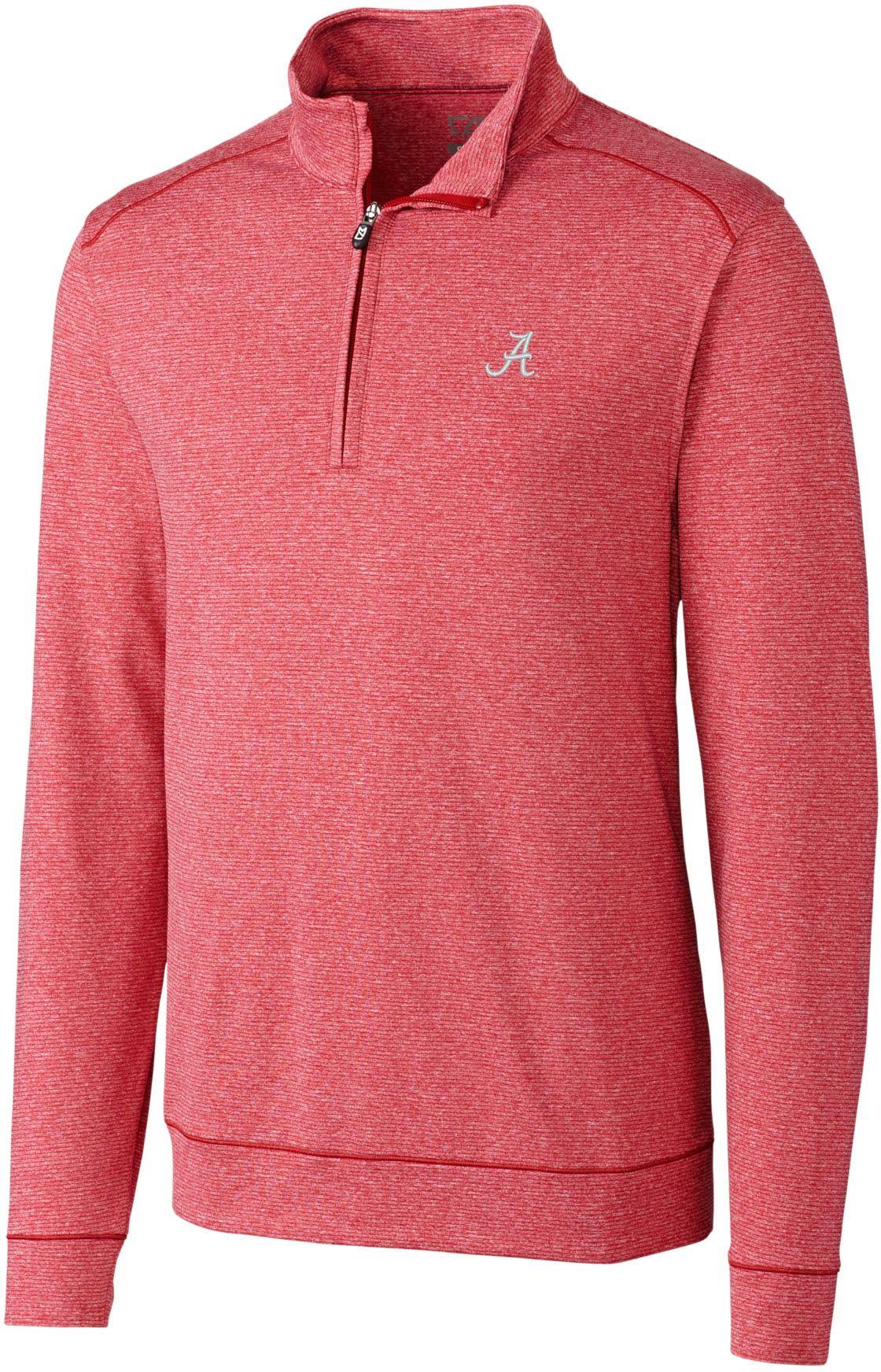 Men's NCAA Alabama Crimson Tide Shoreline Half Zip - Cardinal Red Heather - M U47369