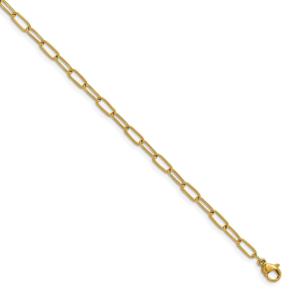 Polished Yellow IP Paperclip Necklace W97725