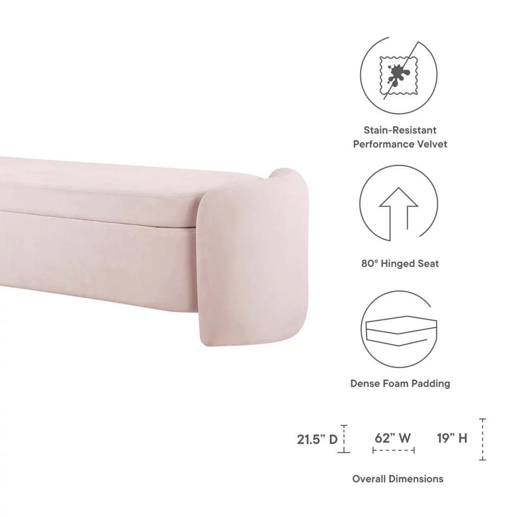 Pink Performance Velvet Bench E544237