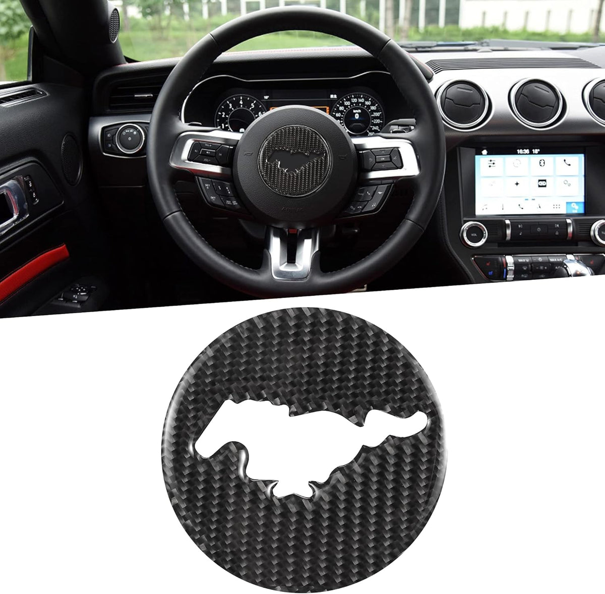 Carbon Fiber Center Console Gear Shift Frame Cover Trim Stickers 4Pcs D5261