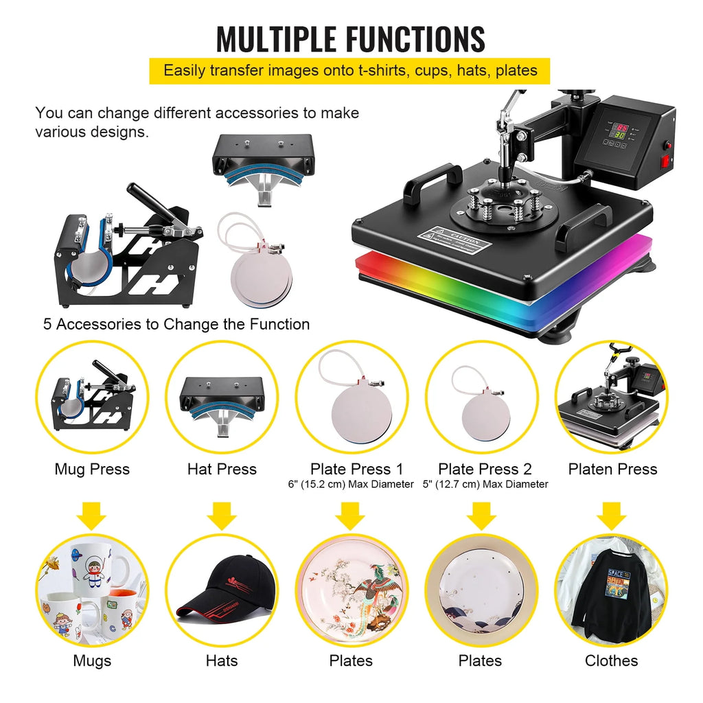 12 x 15 inch 5 in 1 Heat Press Machine N351