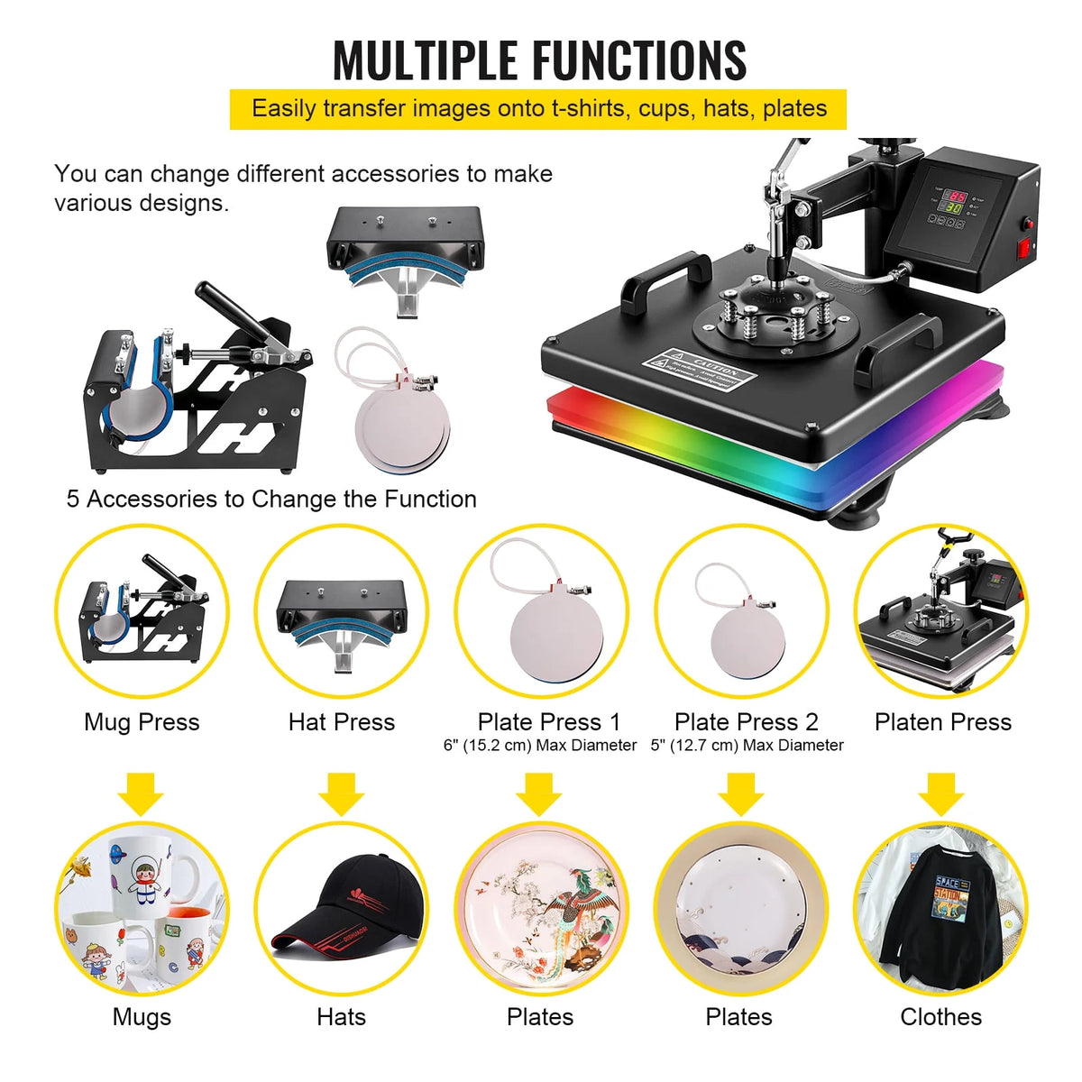 12 x 15 inch 5 in 1 Heat Press Machine N351
