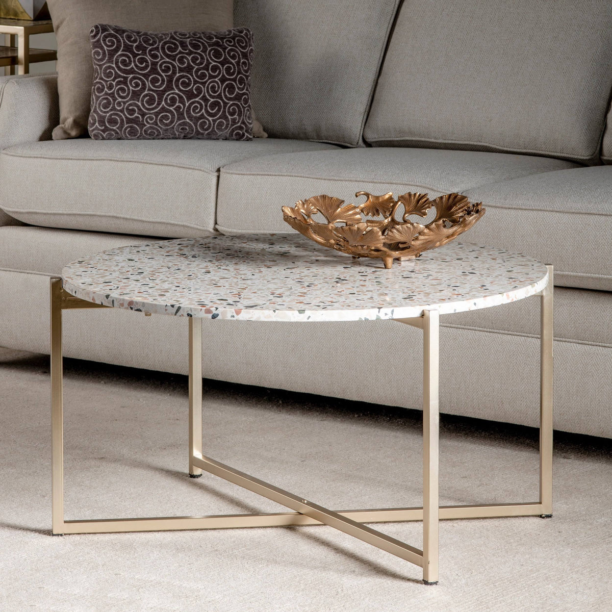 Gold Terrazzo Accent Table G434