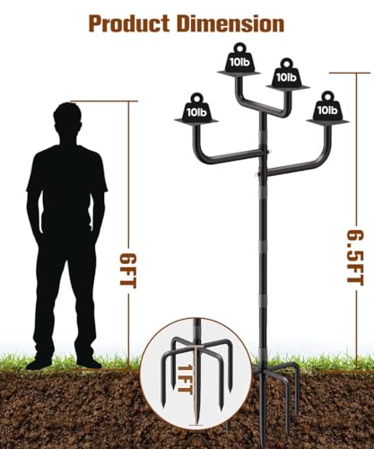 90inch Adjustable Bird House Pole with 3 Holders O547