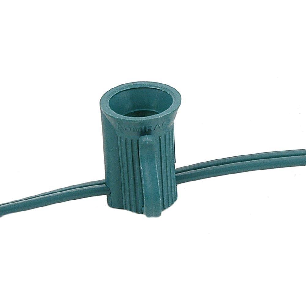 250 Foot C7 Christmas Stringer Bulk Reel, Green Wire, Candelabra Base K489