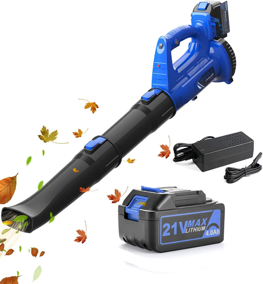 Cordless Handheld Leaf Blower with 2.0Ah Battery and Charger, 2 Speeds, 2 Adjustable Tubes, Dark Green, Pack of 2 L3105
