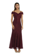 Off-The-Shoulder Petite Lace Gown B238759