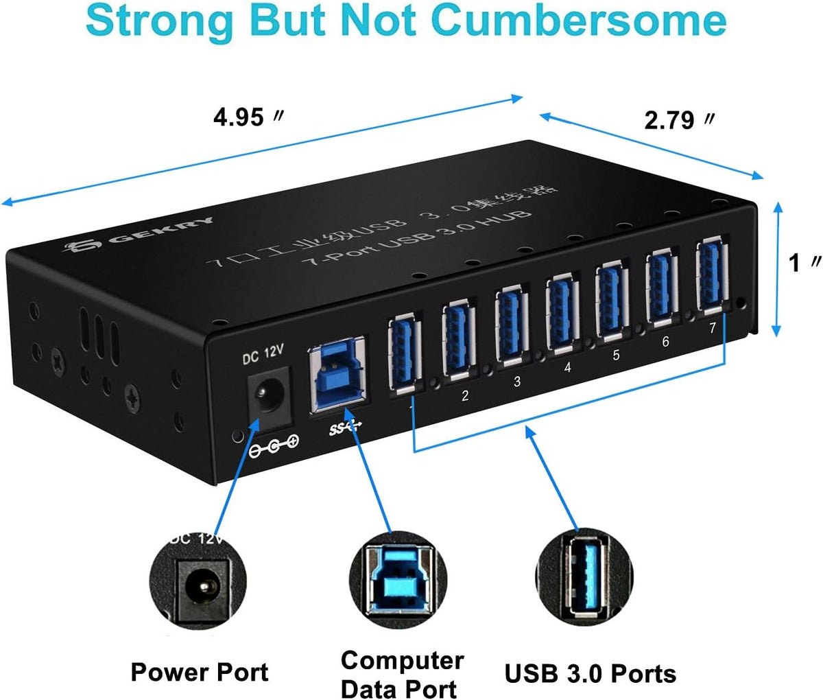 7-Port Powered USB 3.0 Hub with 12V/3A AC Adapter G42437