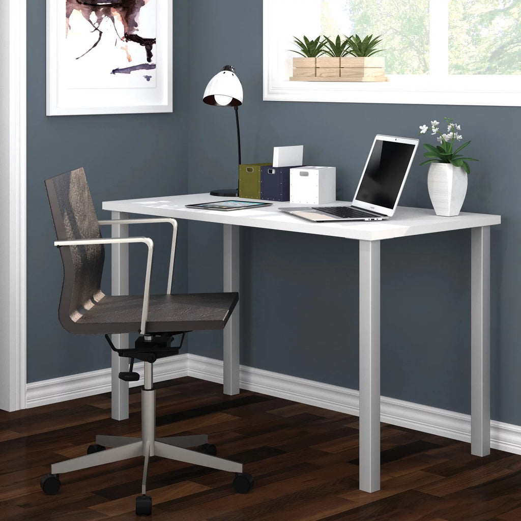 48W Table Desk with Square Metal Legs V696