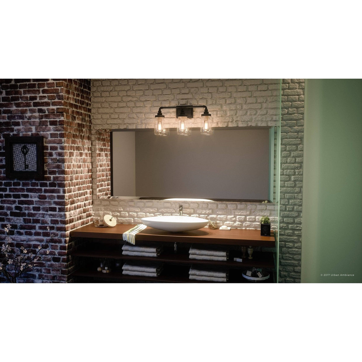 Industrial Bathroom Light, Medium Size, Antique Black R3981