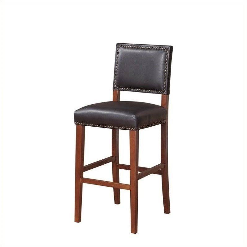 Black Faux Leather Bar Stool Y590