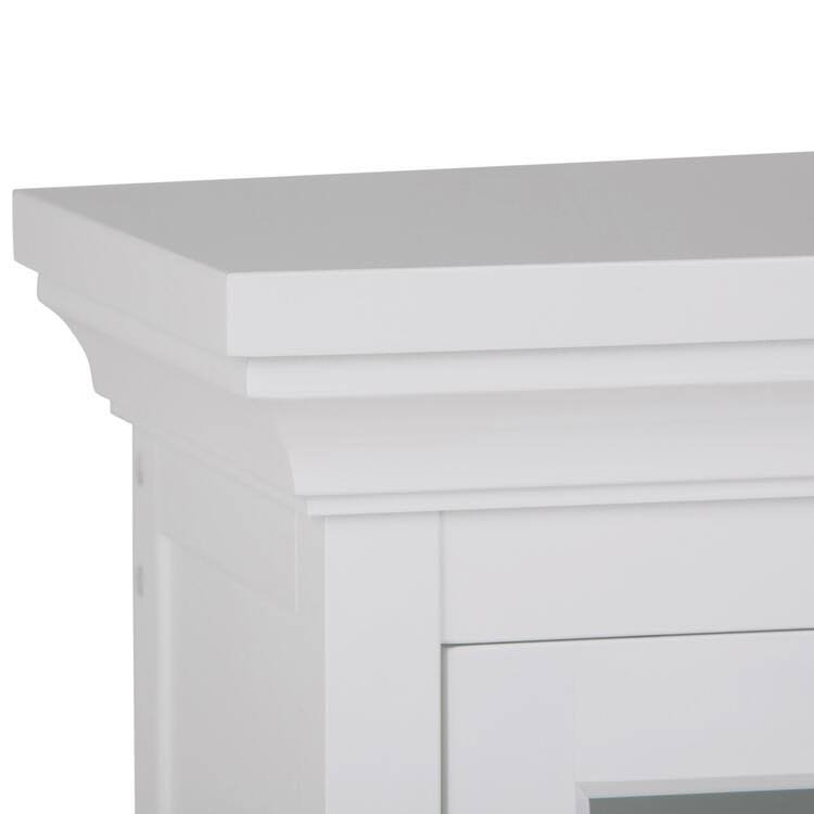 White Two Door Wall Cabinet with Cubbies L1177