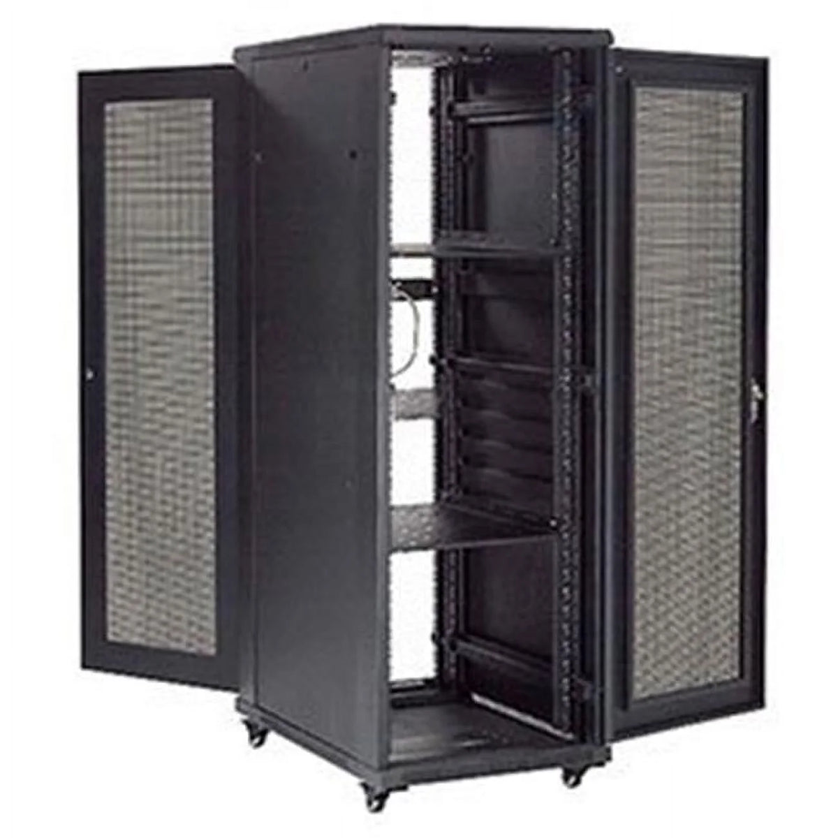 37U Network Server Data Rack Enclosure Cabinet with Vented Doors, Black Q726031