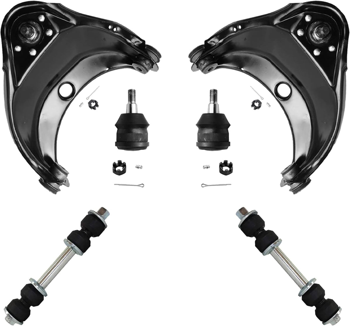 Front Upper Control Arms with Ball Joints and Sway Bars 6pc Set H532