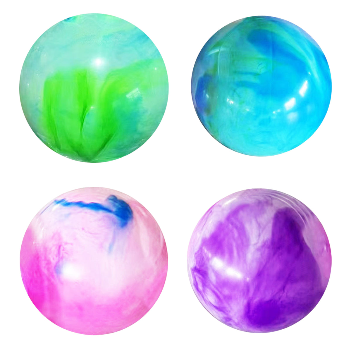 4Pcs 15 Inch Marbleized Bouncy Rubber Playground Sensory Balls G620054