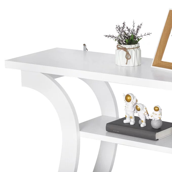 White 3 Tier Console Table C525229
