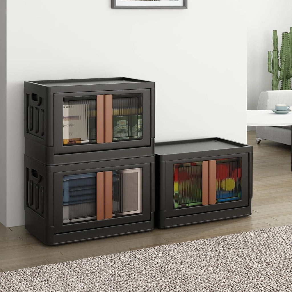 Collapsible Storage Bins with Lids, 19 gal Folding Storage Box, 3 Pack P6215
