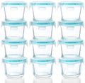12-Pack 5 Oz Glass Baby Food Storage Containers with Lids O1146