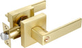 4 Pack Square Euro Style Door Leversets in Stain Brass Finish with Keys G349