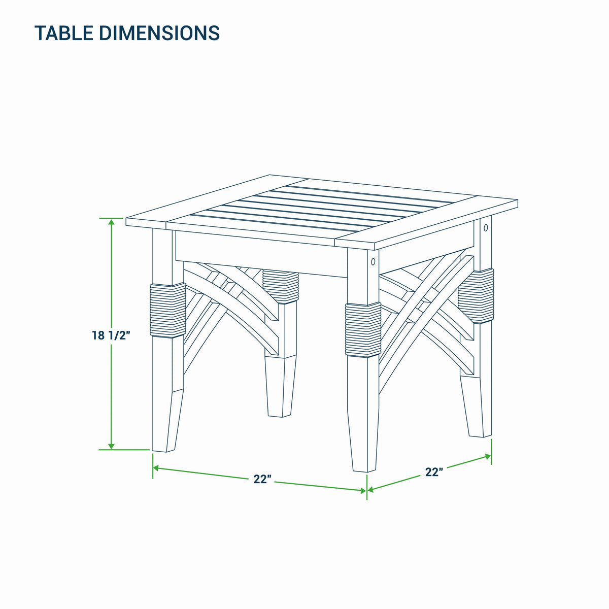 Teak Patio Side Table I495