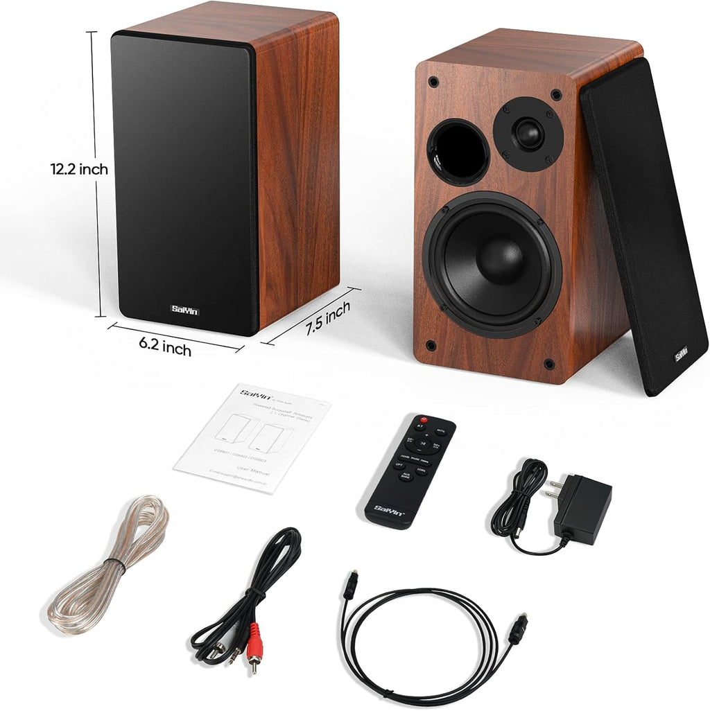 Bluetooth Bookshelf Speaker, Powered 2.0 Stereo 36W X 2 Active Studio Monitors T29789