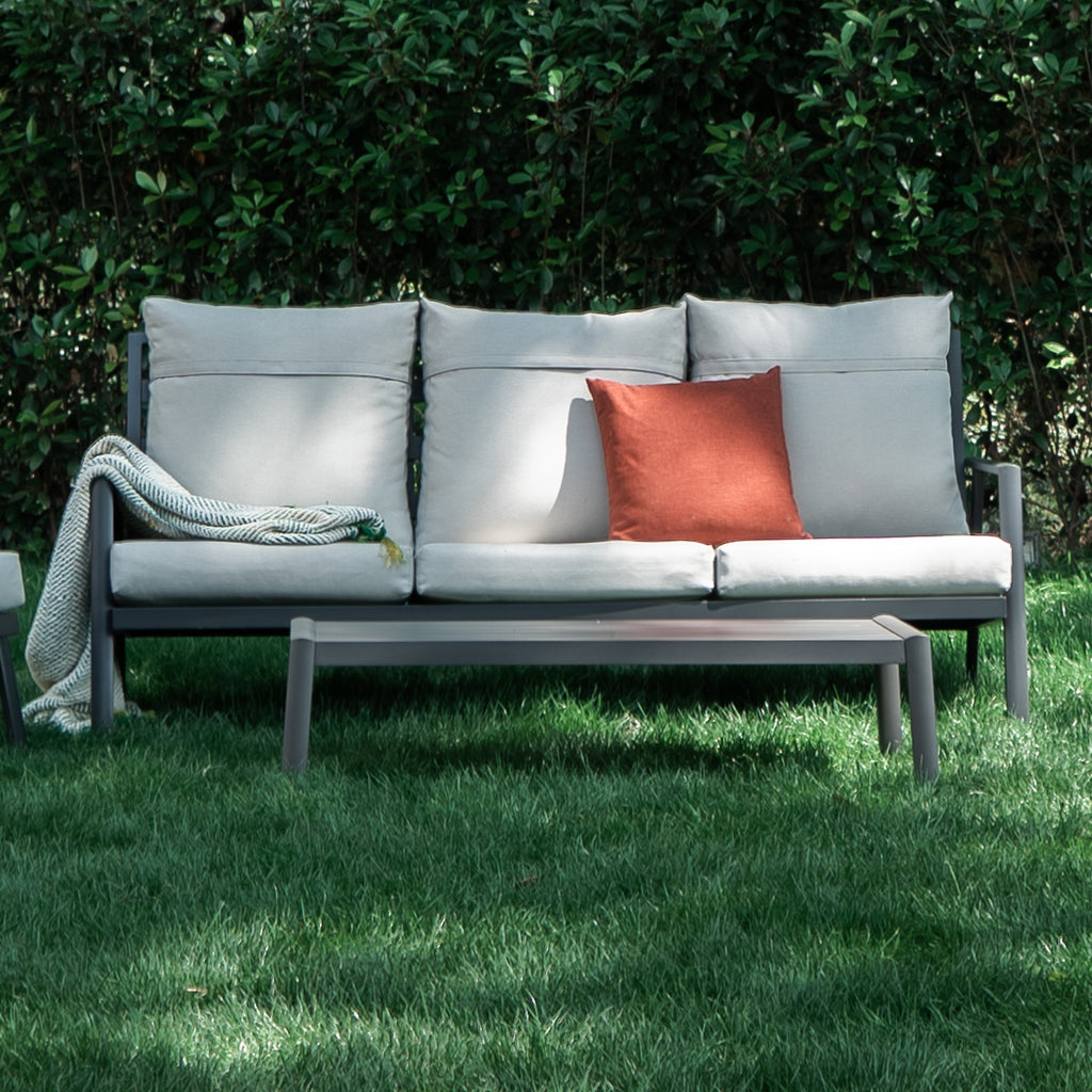 Outdoor Sectional Sofa Set 3 Seater Aluminum A834