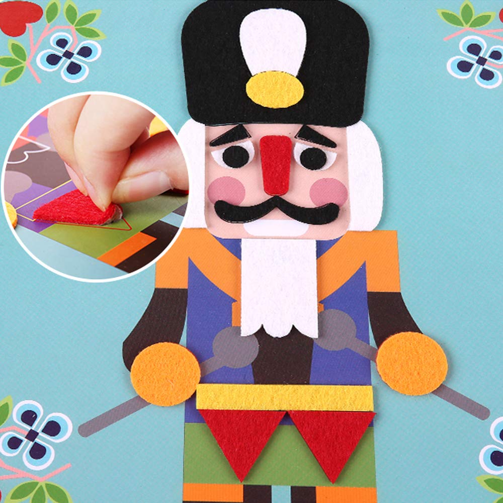 Fuzzy Felt Picture Sticky Mosaics 6 Templates Art Kits P857068