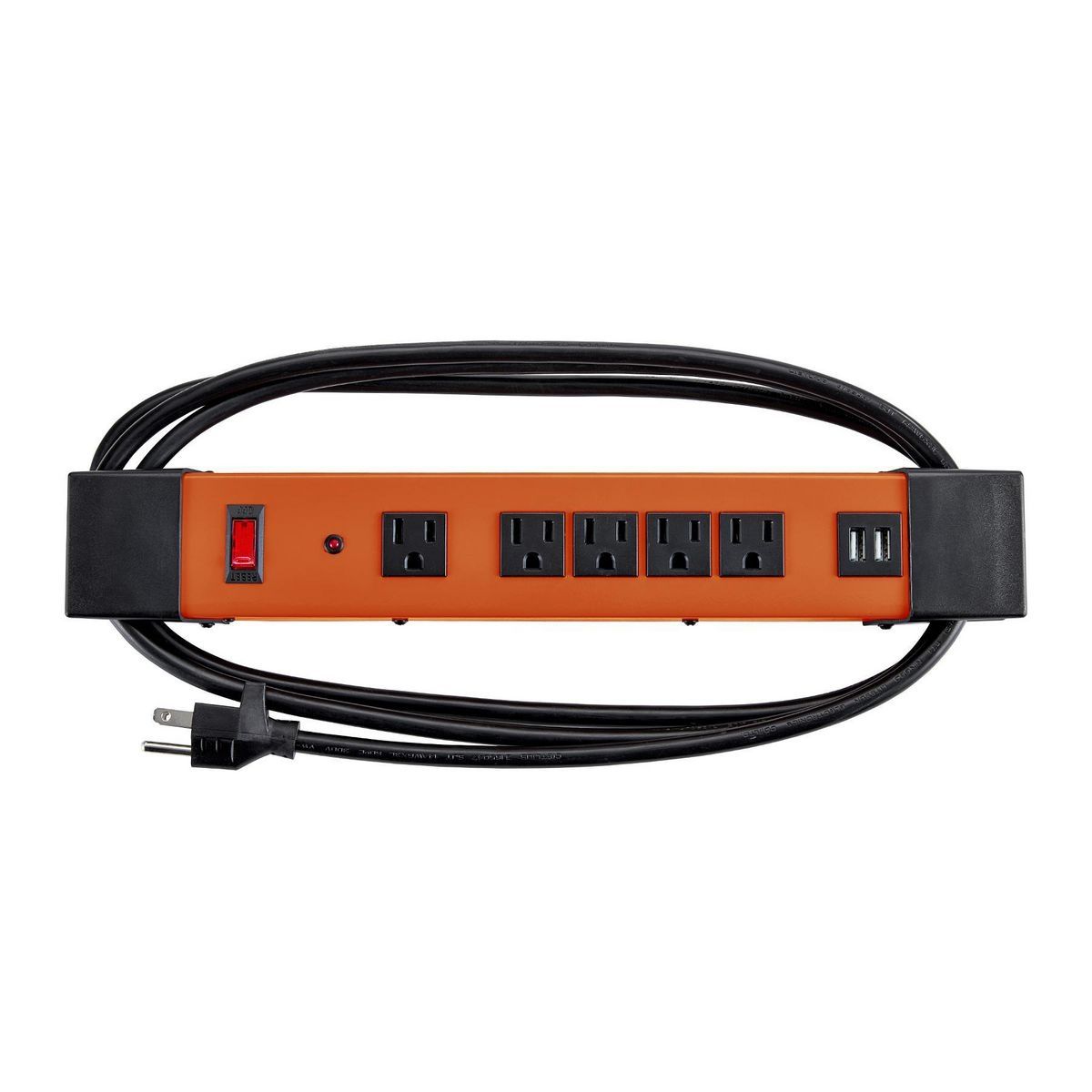 5-Outlet Magnetic Power Strip with 2 USB Ports S835146