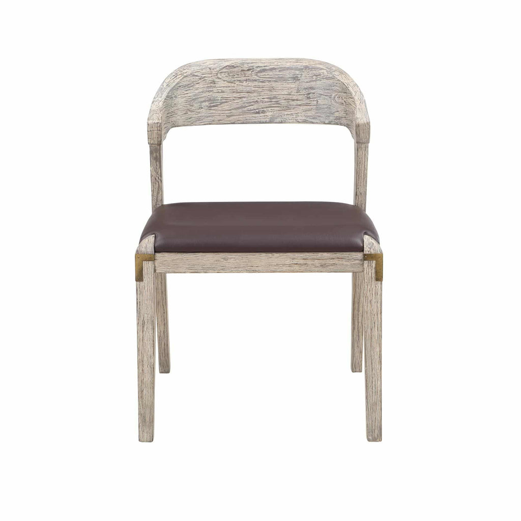 Dining Side Chair with Brown Faux Leather A730571