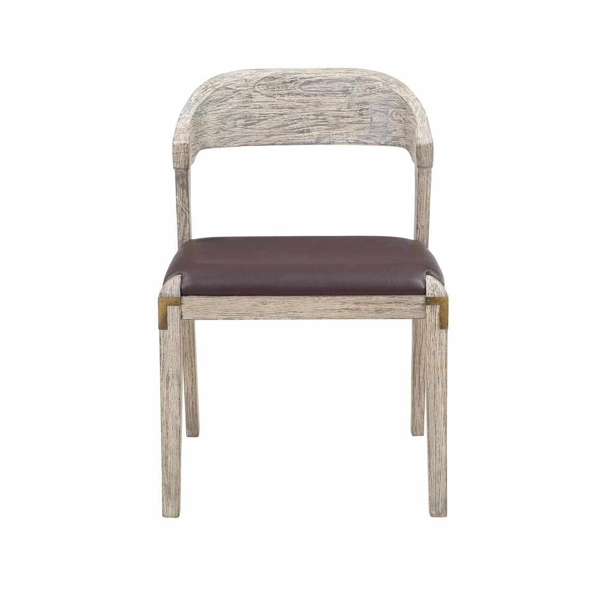 Dining Side Chair with Brown Faux Leather A730571