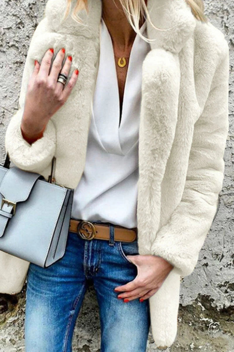 Solid Mandarin Collar Outerwear W110