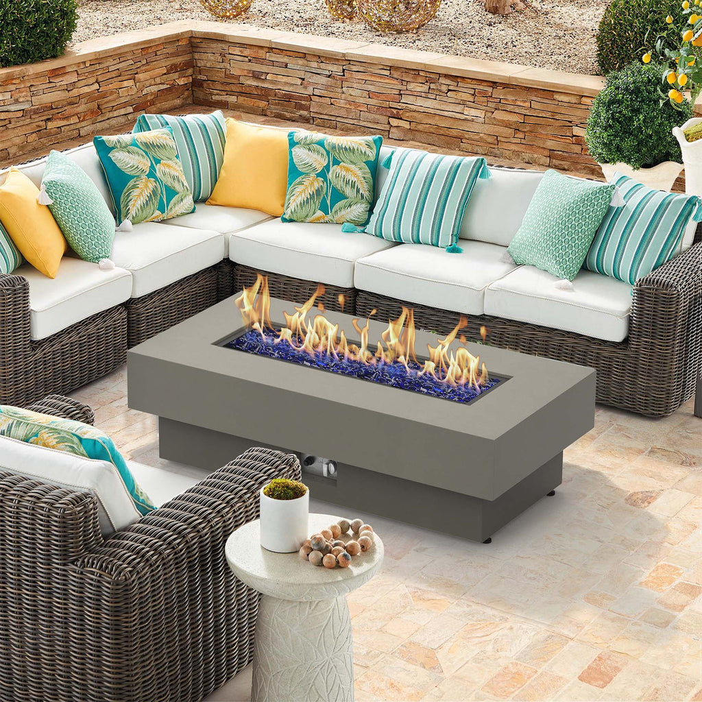 Round 50,000 BTU Gas Fire Pit Table with Lid J496997