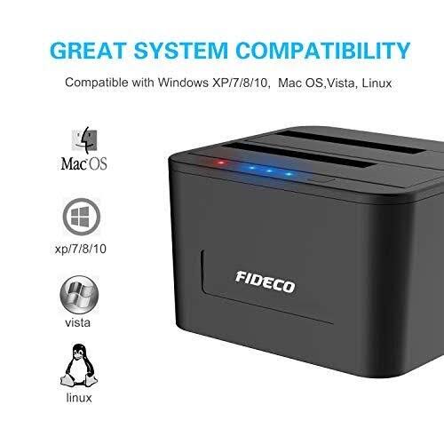 Hard Drive Docking Station, USB 3.0 SATA Dual Bay for 2.5 & 3.5 Inch HDD/SSD E816923