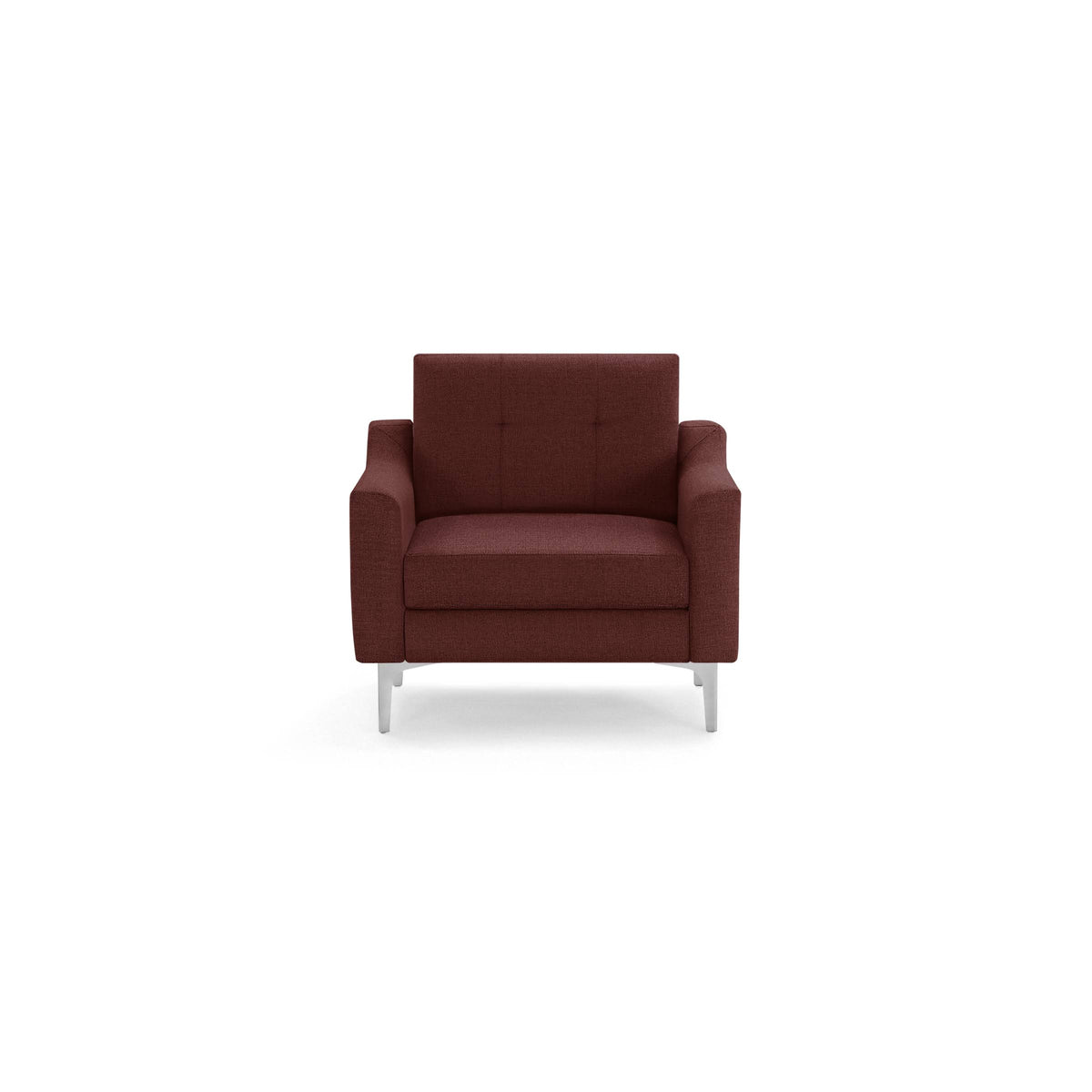 Modular Armchair, Brick Red, 1 Seater, Chrome Metal Legs Q44936