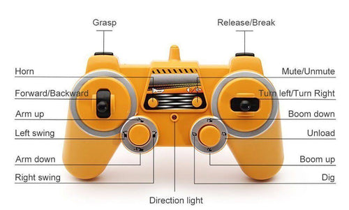 17 Channel RC Excavator Tractor Toy Construction Vehicles with Metal Shovel and Breaker V366
