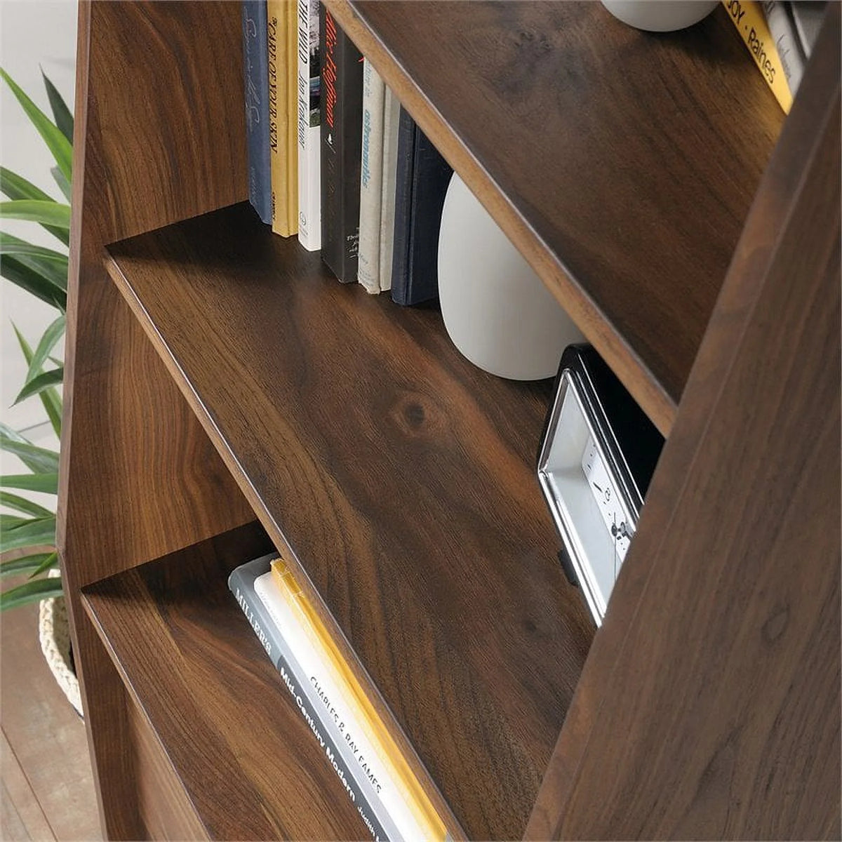Grand Walnut 3-Shelf Narrow Bookcase J6175