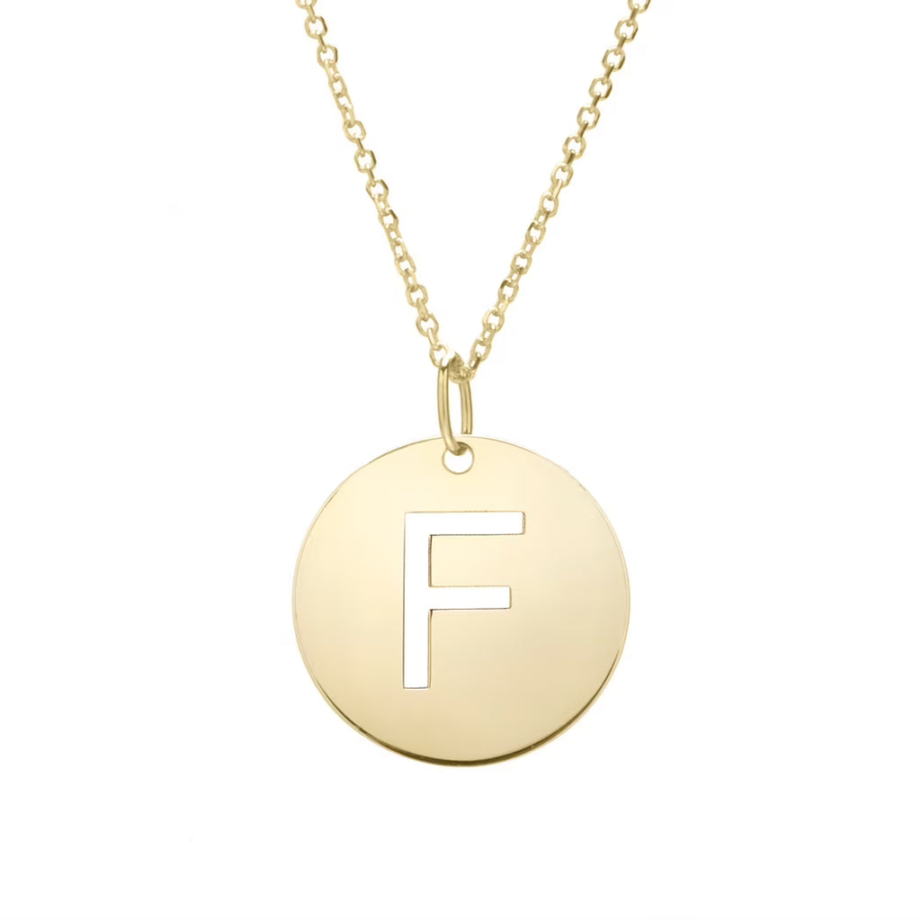 14k Yellow Gold Polished Letter Initial Necklace With Lobster Clasp 18 Inch S5522