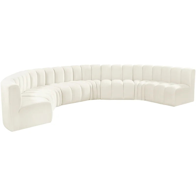 Cream Velvet Modular Sofa U578922