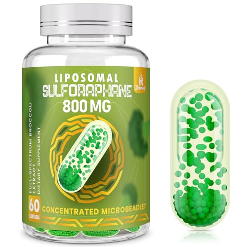 800 MG Liposomal Sulforaphane Broccoli Extract Supplement 60 Softgels H6253