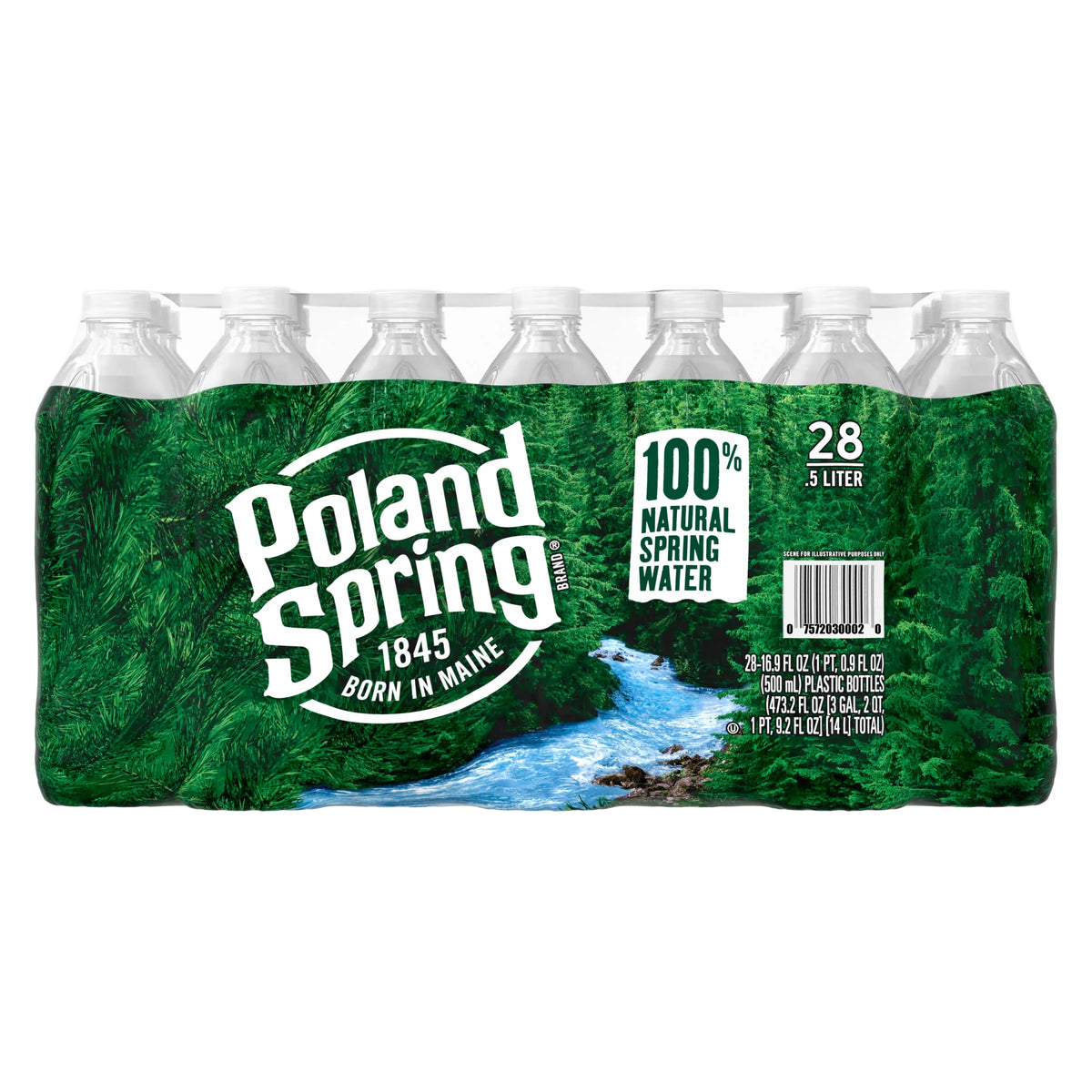 16.9-ounce Natural Spring Water Plastic Bottles (Pack of 28) C92777