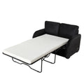 Black Pull Out Sofa Bed with USB Charging Port and Twin Size Mattress Pad X2436