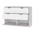 White Manufactured Wood Six Drawer Dresser O8851
