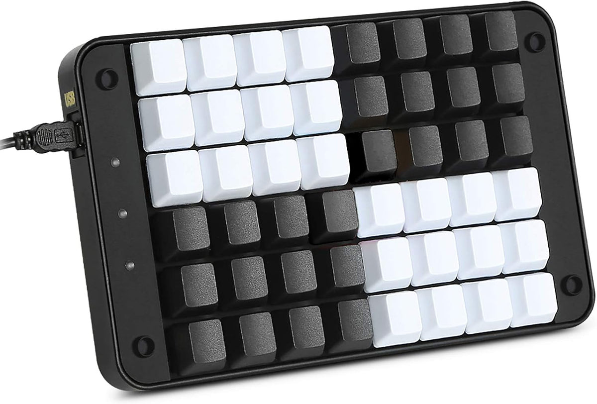 One Handed Programmable Mechanical Keyboard with Gateron Red Switch, 48 Programmable Keys, 8 Macro Keys, PBT Keycaps B663