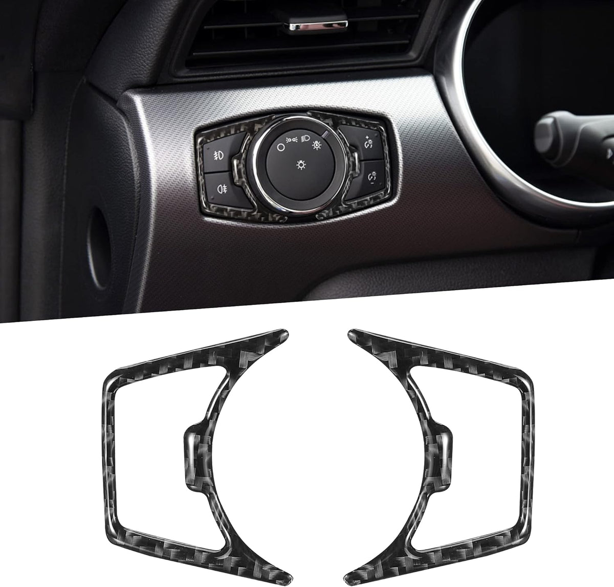 Carbon Fiber Center Console Gear Shift Frame Cover Trim Stickers 4Pcs D5261