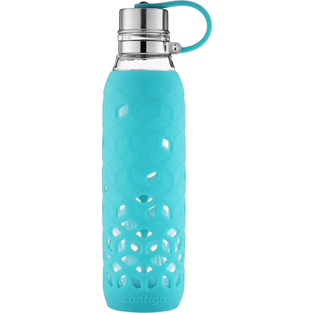 20 Ounce Glass Water Bottle with Tethered Lid V442433