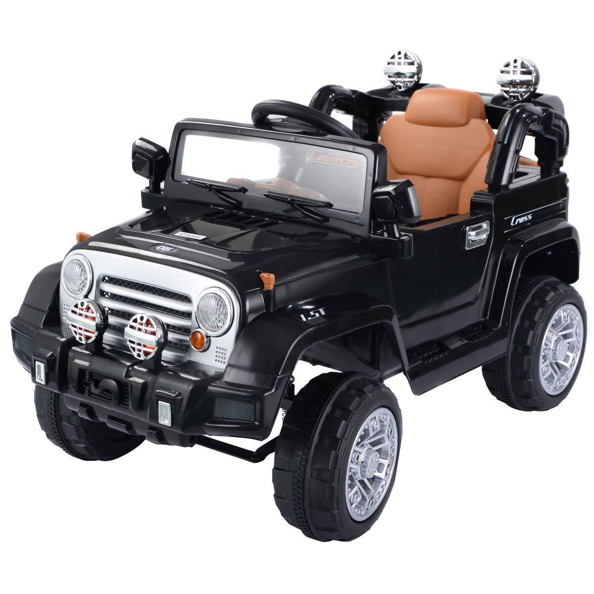 12V Kids Ride on Truck with LED Lights Black L977038