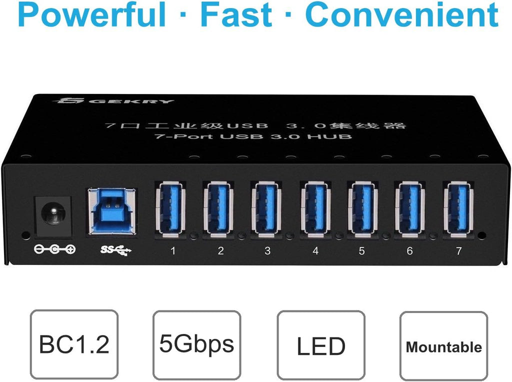 7-Port Powered USB 3.0 Hub with 12V/3A AC Adapter G42437