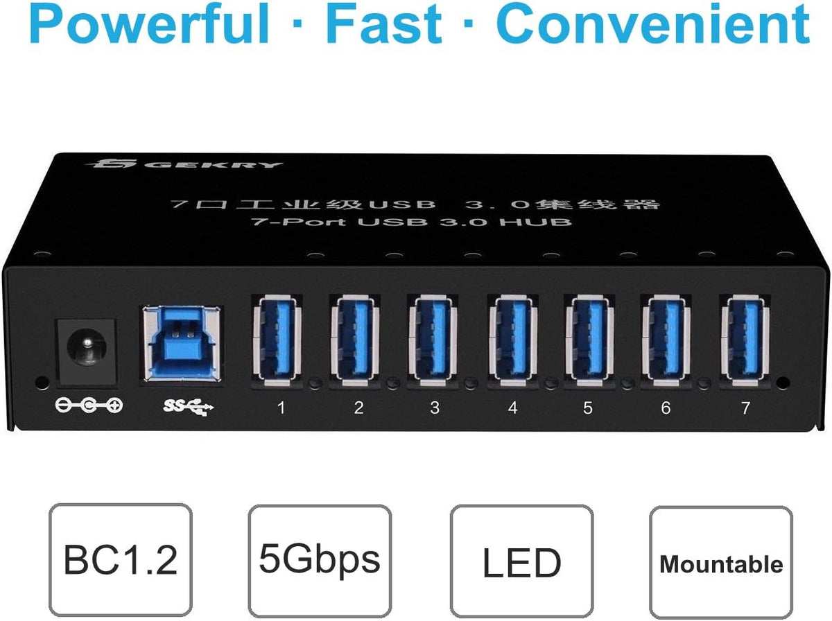 7-Port Powered USB 3.0 Hub with 12V/3A AC Adapter G42437