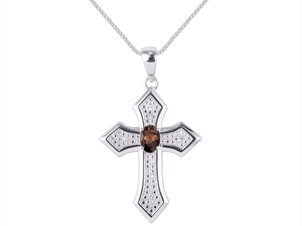 White Gold 14K Cross Necklace with 18" Chain A477832