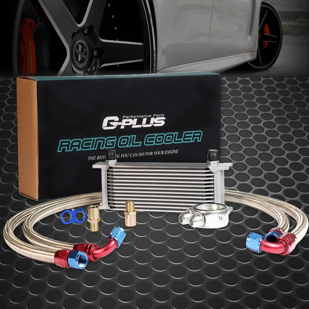 13 Row Universal Engine Transmission Oil Cooler with Filter Relocation Kit P460